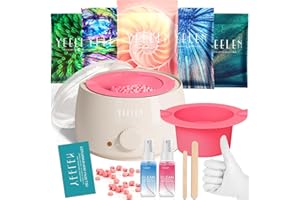 BESTIENOLY Complete Home Waxing Kit for Women: For Face Brazilian Eyebrow Bikini Leg & Sensitive Skin Hair Removal - with 5 Packs Hard Wax Beads Wax Warmer Kit