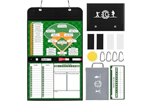 Magnetic Baseball Lineup Board, Collapsible Professional Softball & Baseball Lineup Board for Dugout, Baseball Clipboard for 