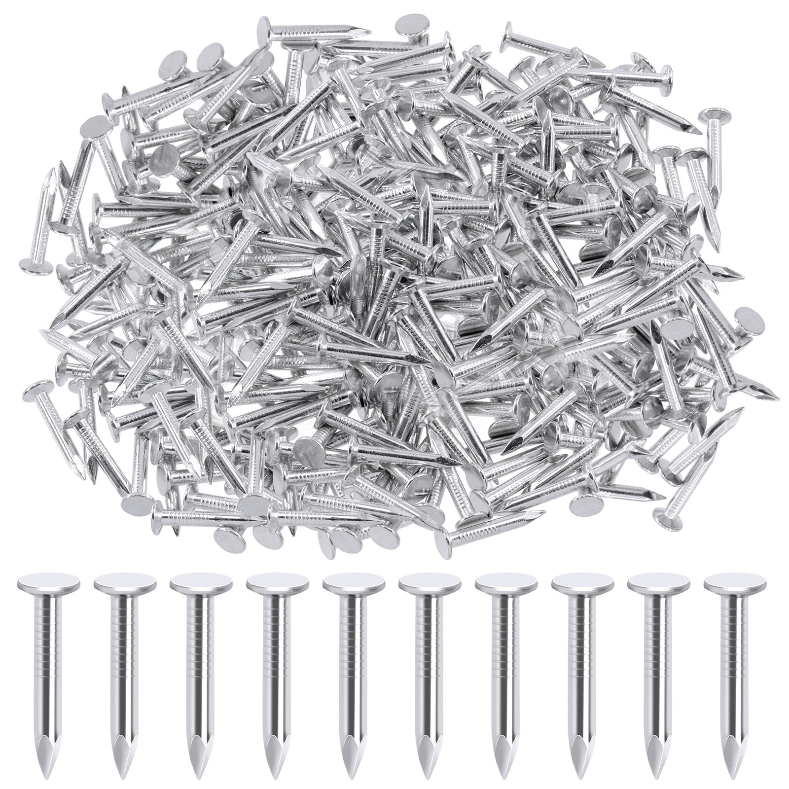 Rustark 300Pcs 1-1/4 Inch 30mm Galvanized Roofing Felt Nails Asphalt Nails Slating Nails Cement Siding Nails for Roof Repair, Asphalt Tile, Landscaping