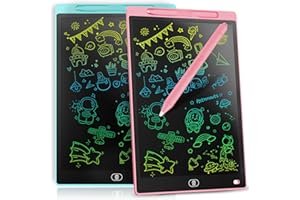 [2 Pack] Genialba LCD Writing Tablet 8.5-Inch Colorful Doodle Board, Toddler Learning Educational Toys Gifts for 3-8 Years Old Girls and Boys, Electronic Drawing Pad for Kids (Pink&Blue)