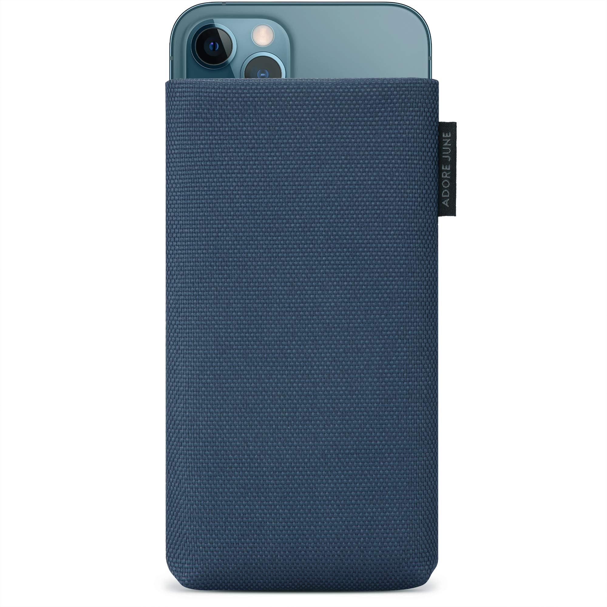 Adore June Mobile Phone Case Classic Recycled Blue Compatible with iPhone 13 Pro Max/iPhone 12 Pro Max, Modern Sustainable R-PES Fabrics, Made in Europe