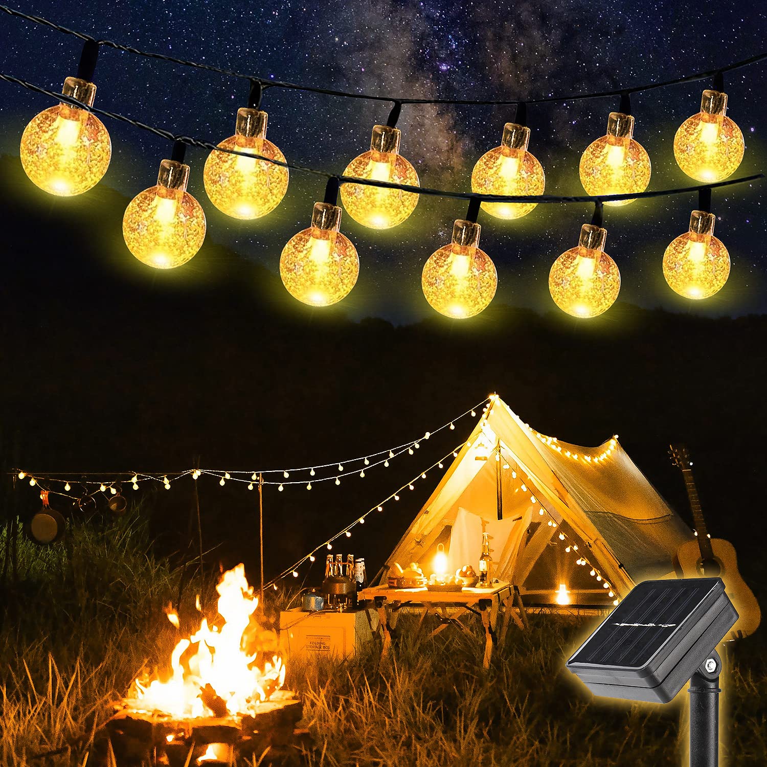 SALCAR Solar Ball LED Light String 5m, 20er Crystal Ball LED Solar Lights, Decoration for Garden Outdoor - Multicolor