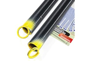 KaiMinDogz Pair of 130lb. Heavy Duty Garage Door Extension Springs Stretch Springs, 25" Long,Double Loop Ends, High Precision Electrophoresis Black Coated, MIN 16,000 Cycles, for 7ft High Garage Doors