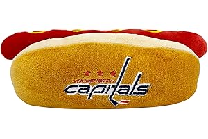 Pets First NHL Washington Capitals HOT Dog Plush Dog, CAT Squeak Toy- Cutest HOT-Dog Snack Plush Toy for Dogs & Cats with Inn