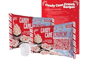 BLAIR CANDY Candy Cane Peppermint Crunch - 2pk 10oz Bags, 1 Plastic Scoop, & 1 Recipe Card - Crushed Peppermint Candy Canes Topping - Christmas Candy Dessert Topping
