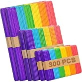 300PCS Colored Craft Sticks, 3 Sizes 2.5",4.5",6" Wooden Popsicle Sticks | Rainbow Craft Sticks Bulk, Wooden Sticks for Kids DIY Craft Supplies, School Classroom Art Projects &amp; Home Decorations