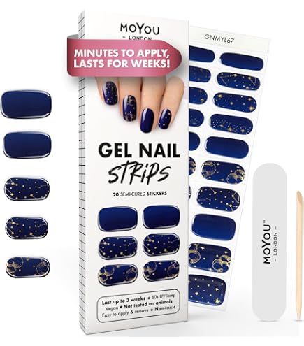 Amazon.com: MOYOU LONDON Semi Cured Gel Nail Strips - 20 Pcs
