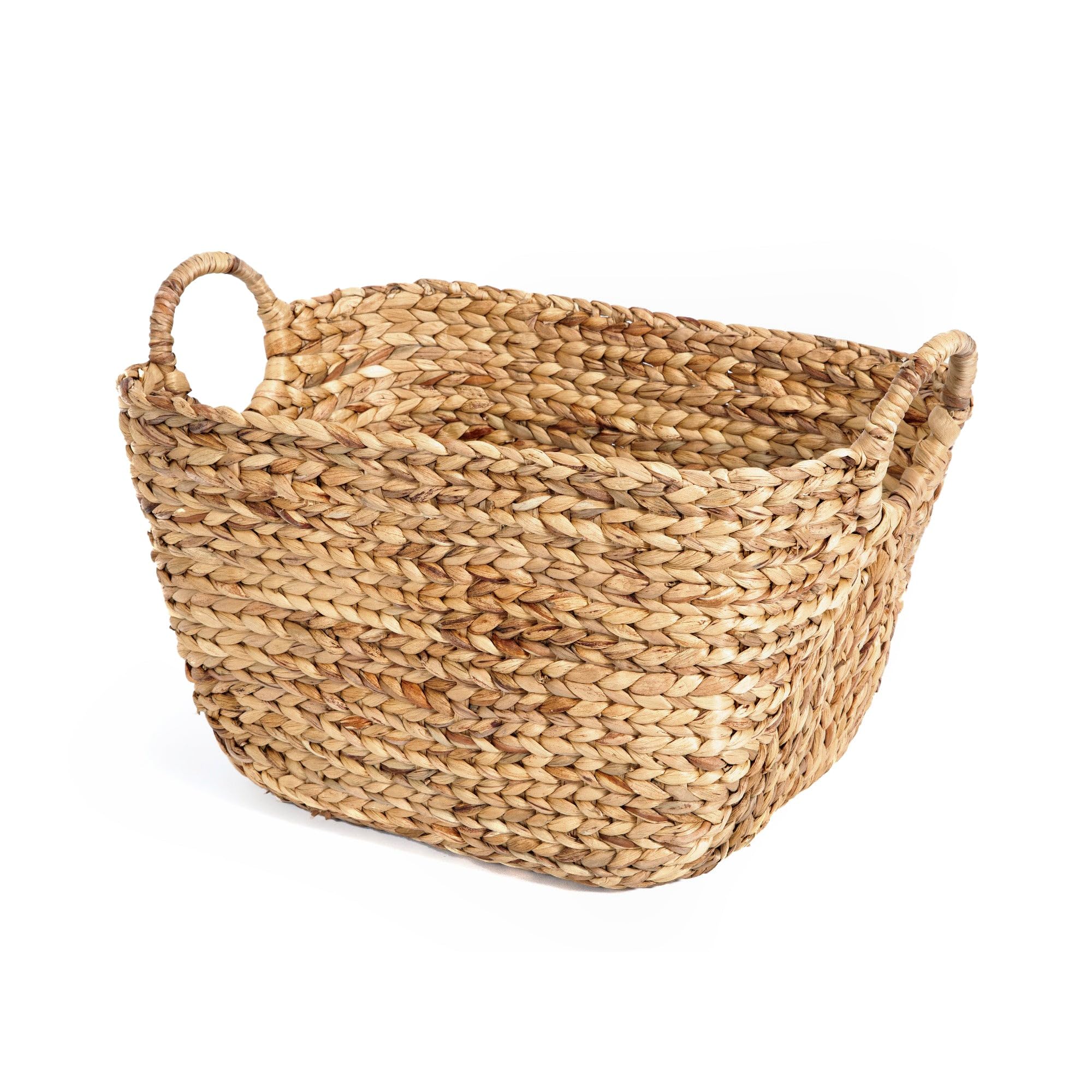 Compactor Caracas Storage Basket, Hand-Woven Water Hyacinth with 2 Handles, Ideal Hamper for Toy Storage, Laundry and Bathroom, XX-Large Size, Natural Brown