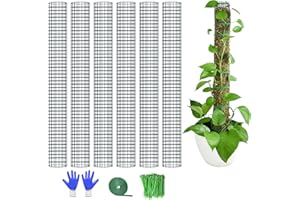 HOLANHING 6 Pack Metal Moss Pole, 40"/24"/15" Moss Poles for Plants Monstera, Stackable Sphagnum Moss Pole for Plants Work with Sphagnum Moss(6 Pack 40")