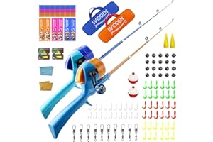 WIDDEN Kids Fishing Pole, Telescopic Fishing Rod, Toddler Collapsible Fishing Rod and Reel Combo with Tackle Box, Fishing Line, Bobber, and Soft Lures for Boy, Girl, Youth, Beginner, Over 4 Years Old