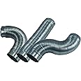Deflecto Semi Rigid Aluminum Duct with Attached Connectors, Silver, 4" x 24" (MAC36024/6)