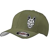 Police K-9 Unit Dog Skull Thin Blue Line 6277/6477 Custom Embroidered Baseball Flex Fitted Baseball Hat