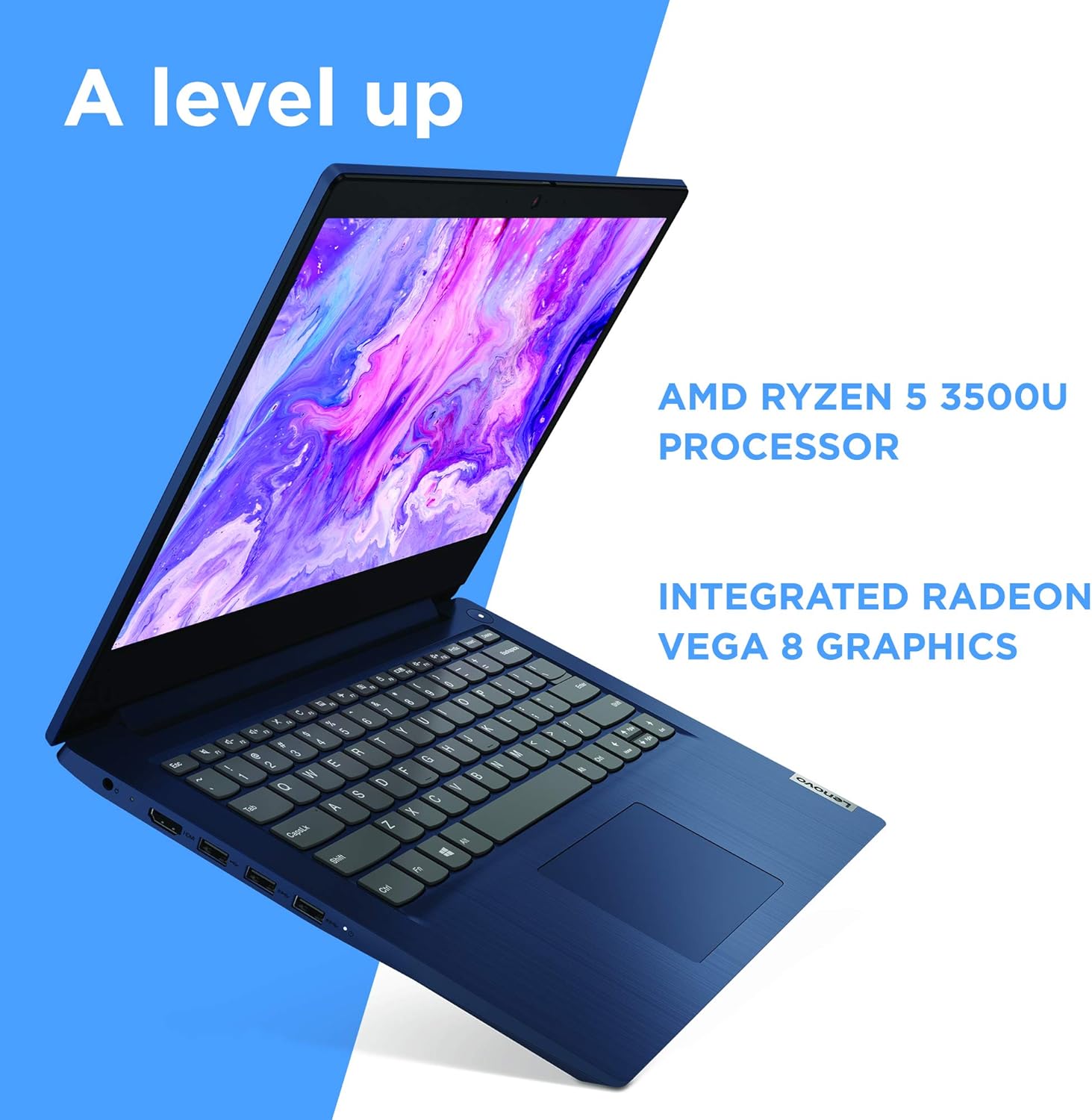 Lenovo IdeaPad 3 14" Laptop, 14.0" FHD 1920 x 1080 Display, AMD Ryzen 5 3500U Processor, 8GB DDR4 RAM, 256GB SSD, AMD Radeon Vega 8 Graphics, Narrow Bezel, Windows 10, 81W0003QUS, Abyss Blue: Computers & Accessories