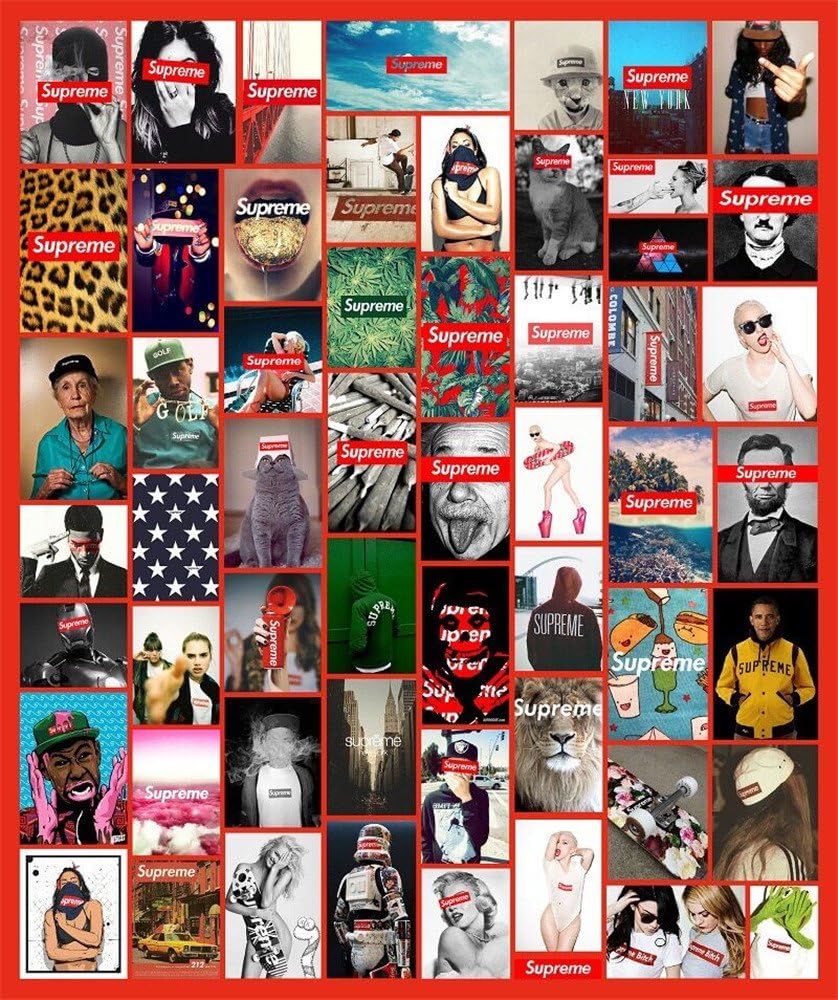 Supreme Laptop Stickers 107 Pack Vinyl Sticker Graffiti Decal Skateboards Luggage Cars Bumpers Bikes Motorcycle Helmet Window Guitar Snowboard Stickers