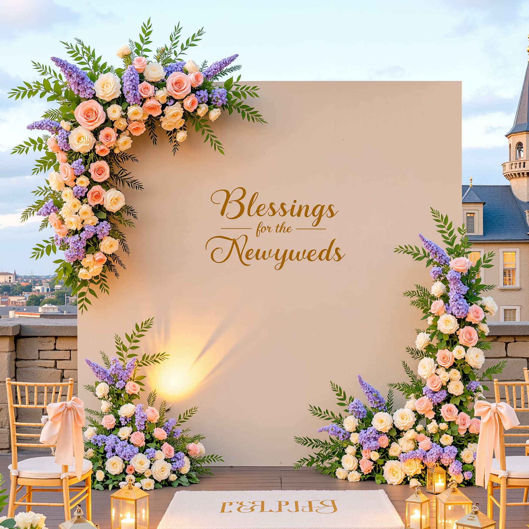 Photo 1 of 6.6FT x 6.6FT Nude Square Arch Backdrop Covers Spandex Fitted Wedding Arch Covers Stretchy Backdrop for Baby Shower Birthday Party Bridal Shower Ceremony Photo Photography Background Decorations