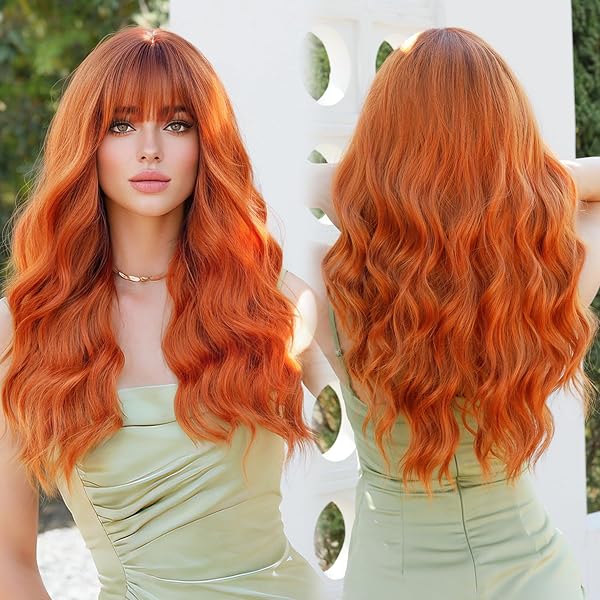 thumbnail image 2 of Topbuti 28" Long Heat Resistant Big Wavy Dark Red Cosplay Wig 2 of 14
