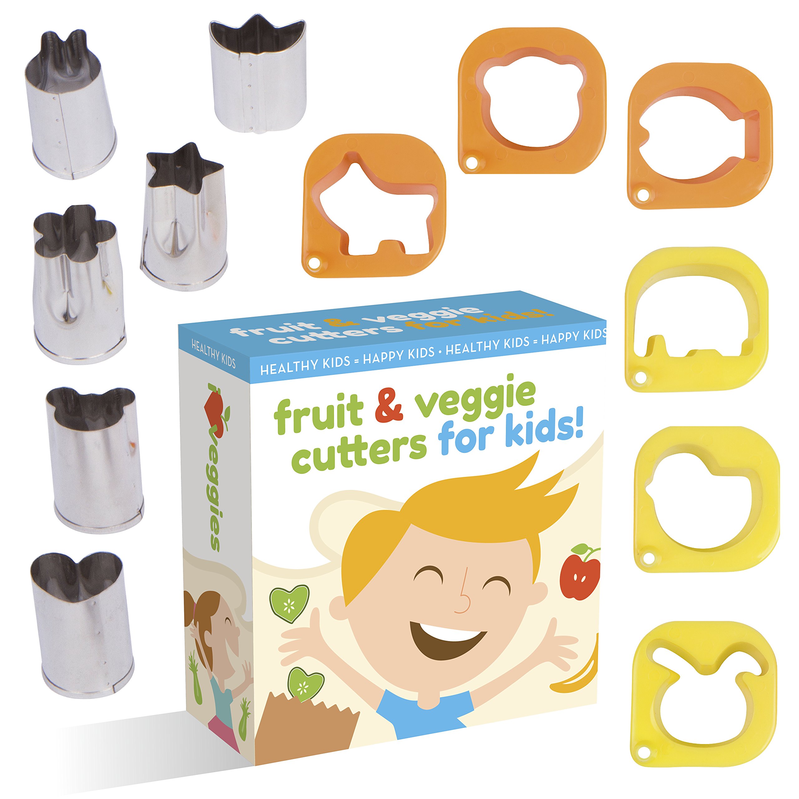 Fruit And Vegetable Cutter shape set For Kids By UpChefs 12 Animal