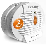 Eva-Dry E-500 Renewable Dehumidifier 2-Pack (6–8 oz Capacity Each), White – Ideal for Closets, Bathrooms, Safes, Boats, and RVs