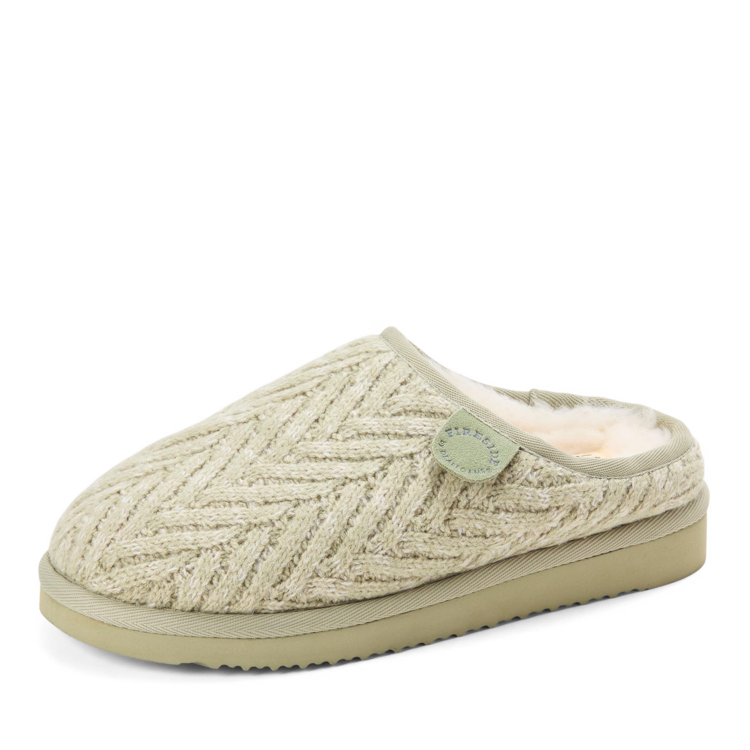 Dearfoams Women's Greta Genuine Shearling Clog with Taping, Dark Red, 6 Image