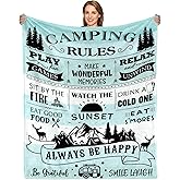 BUUGVIIL Camping Gifts for Women/Men, Camping Rules Blanket, Camp Stuff, Camp Essentials, Camper Decor for Outdoors, RV Owners Travel 60"x50"