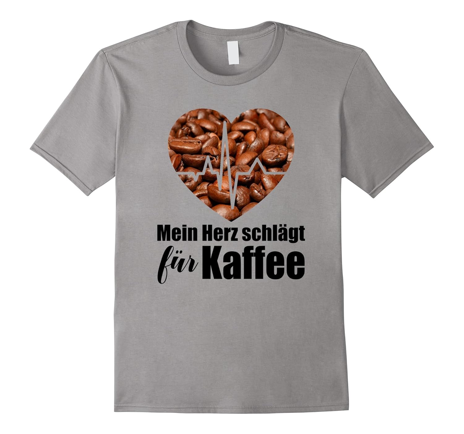 Mein Herz schlaegt fuer Kaffee Funny German Coffee T-Shirt-ANZ