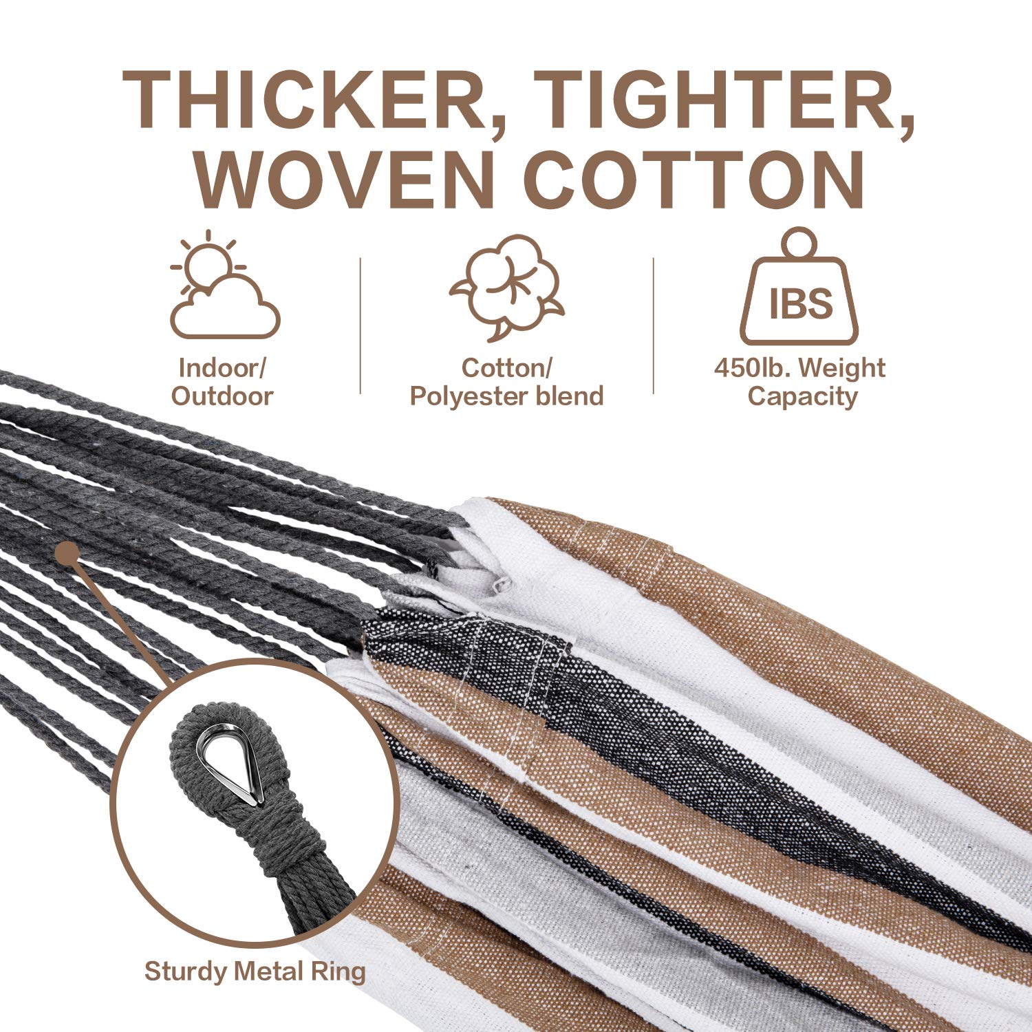 PNAEUT Double Hammock with Space Saving Steel Stand 2 Person Heavy Duty