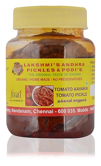 Lakshmis Gongura Andhra Pickles & Podis Tomato Pickle 250 Gms