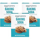 Amazon Grocery, Baking Soda for Baking and Freshening, 16 Oz(Pack of 3)