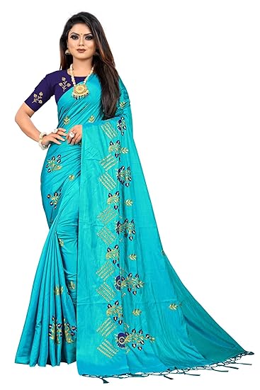Womens Sana Silk Saree with Blouse Piece