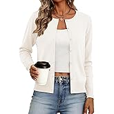 Bellcoco Women's Cardigan Sweaters Lightweight Crew Neck Button Down Long Sleeve Spring Outfits Fashion Clothing 2026