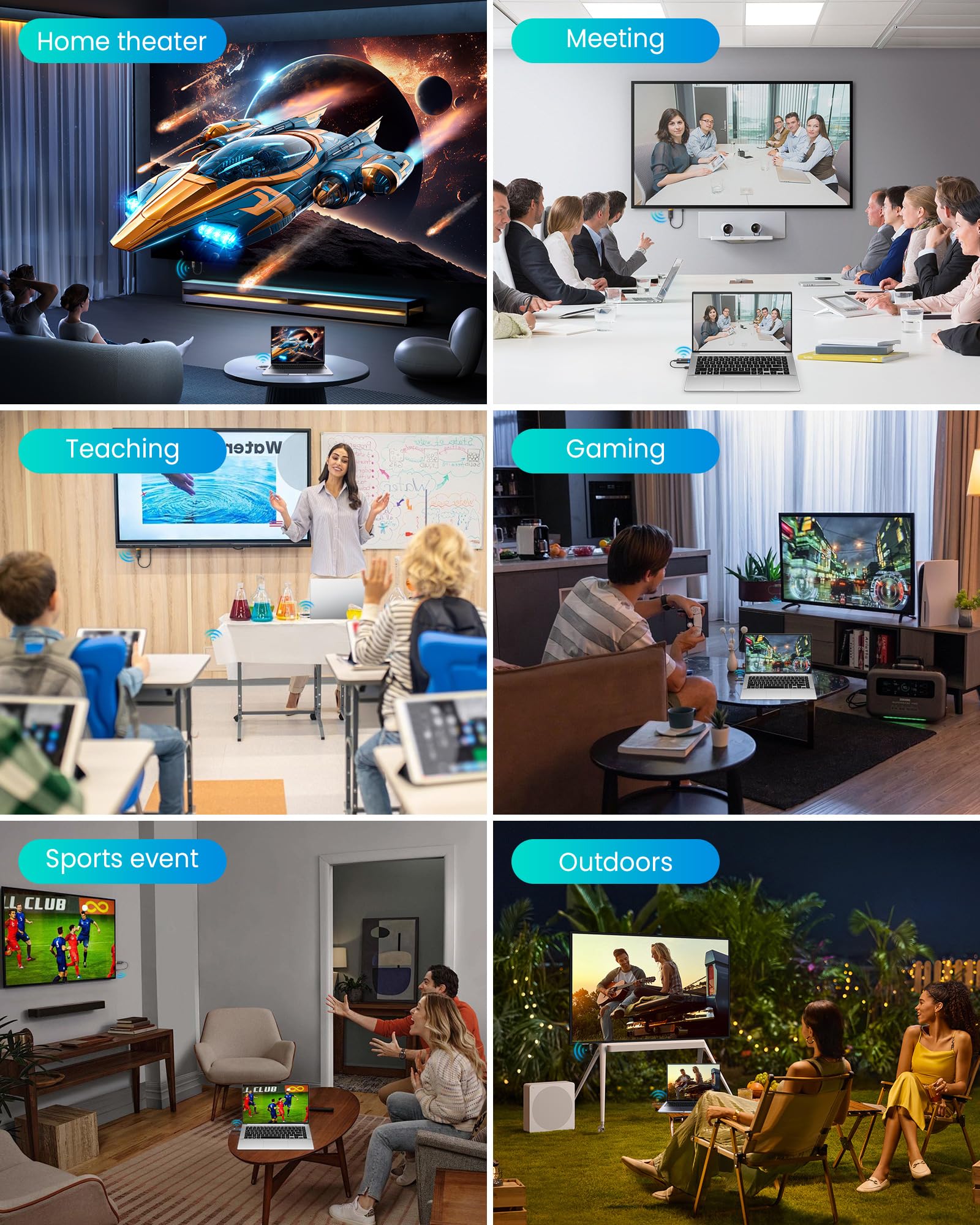 Wireless HDMI Transmitter and Receiver 100FT, 4K Decode 1080P@60Hz HD Output Wireless HDMI Extender, 2.4G&5G Plug&Play Low Latency for Streaming Video/Audio to Monitor from Laptop/PC/TV Box/Projector