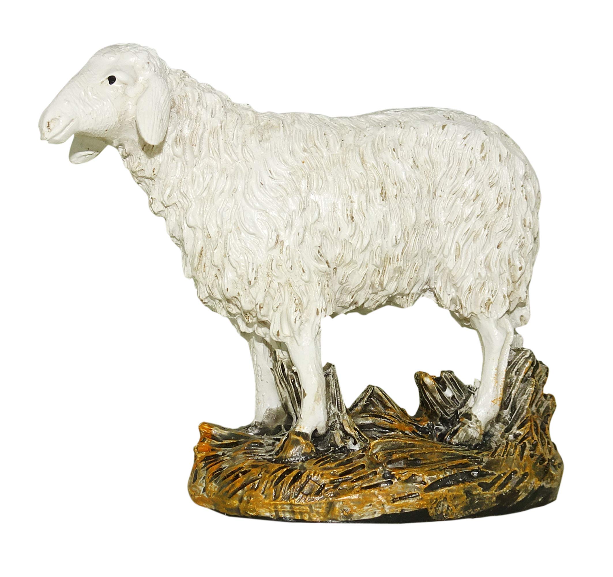 Ferrari & Arrighetti Nativity Scene Figurine: Sheep with Snout Held High - Martino Landi Collection - 12 cm