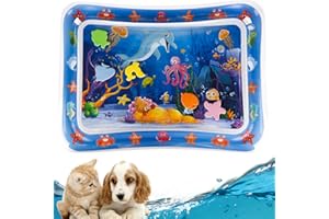 ONRSV Sensory Water Play Mat for Cats, Water Tummy Time Mat, Tummy Time Water Play Mat, Water Sensory Playmat with Fish for Pet Play, Keeping Cats Entertained, Pet Cooling Mat for Summer (Dolphin)