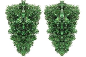 CHUNYIN 4 Pack Artificial Green Christmas Teardrop Door Swag DIY Xmas Wreath Garland Pine Swag Decor for Holiday Winter Wall Front Door Mantle Fireplace Indoor Outdoor Decor (Green, 18 inch)