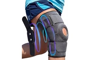 Sparthos Knee Brace - Heavy-Duty Hinged Support with Open Patella - 4-Strap Adjustable Compression for Stability - For Men an