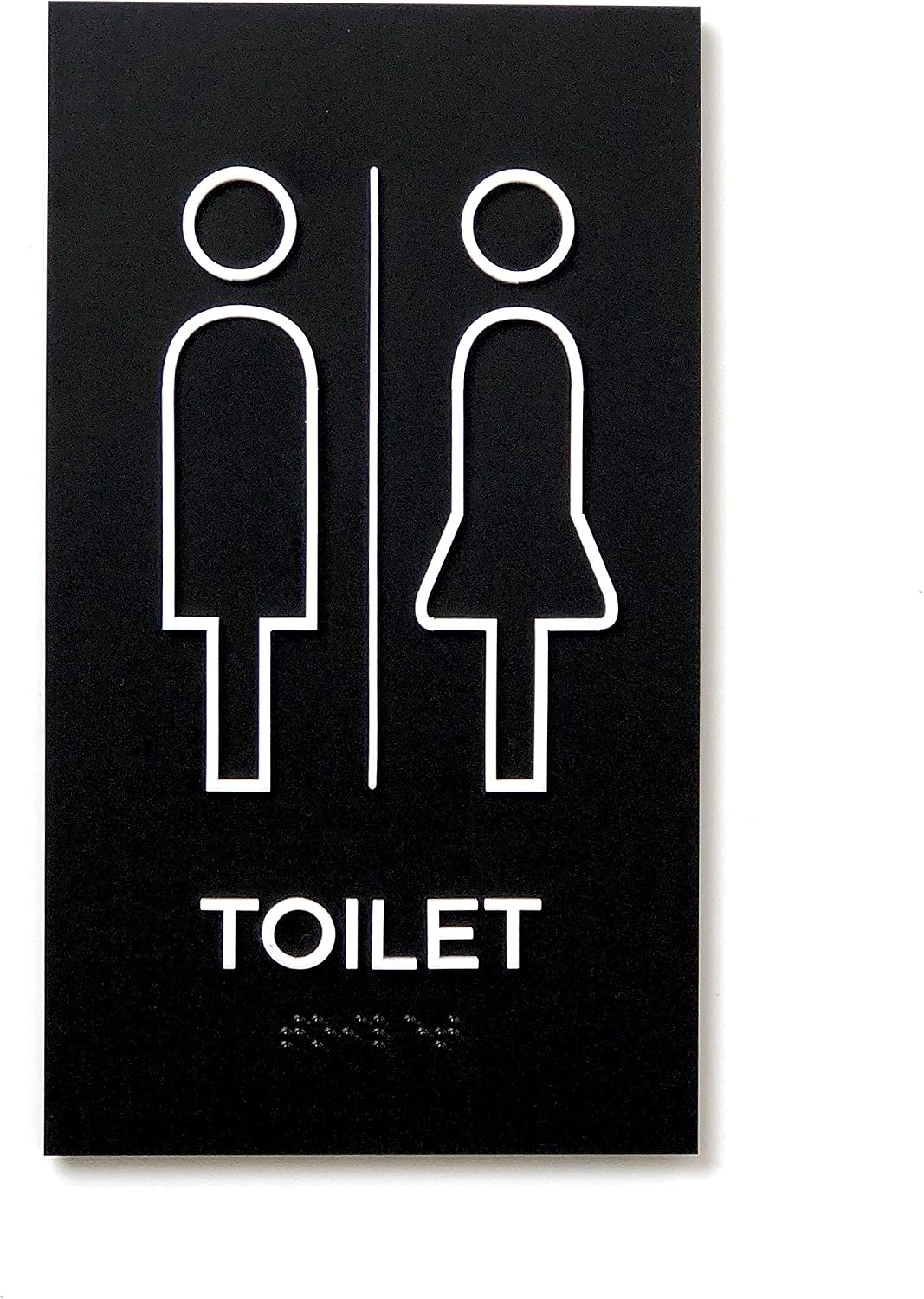 Kubik Letters Unisex Toilet Sign for Business with UK Standard Braille Cell Modern Door Sign for All Gender Restroom with 3M Double Sided Tape - Image 3