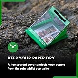 Paperdry Waterproof Clipboard A4 Green PVC with Cover and Clips view 3