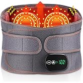 Cordless Heating Pad for Lower Back, Heated Waist Massager, Red Light Therapy Belt for Body, Adjustable Electric Heating Wrap for Waist, Abdomen, with 3 Heat & 3 Vibration Levels, 5000mAh Battery