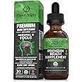 PLANTORIGIN Premium Brain Nootropic Drops |Memory Focus & Concentration | Ashwagandha Ginseng & Ginkgo Biloba | USDA Organic Vegan & Non GMO | Gluten Free 30 Servings 2 OZ