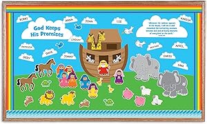 Noah's Ark Bulletin Board Set (91 Pieces) Sunday School Decor and Classroom Supplies