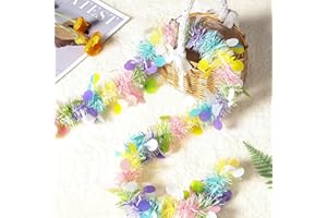 Ohiyoo 50 Feet Easter Tinsel Garland Colorful Tree Garland Egg Metallic Twisted Hanging for Easter Decoration Birthday Party Supply Kids Child (50 FT)