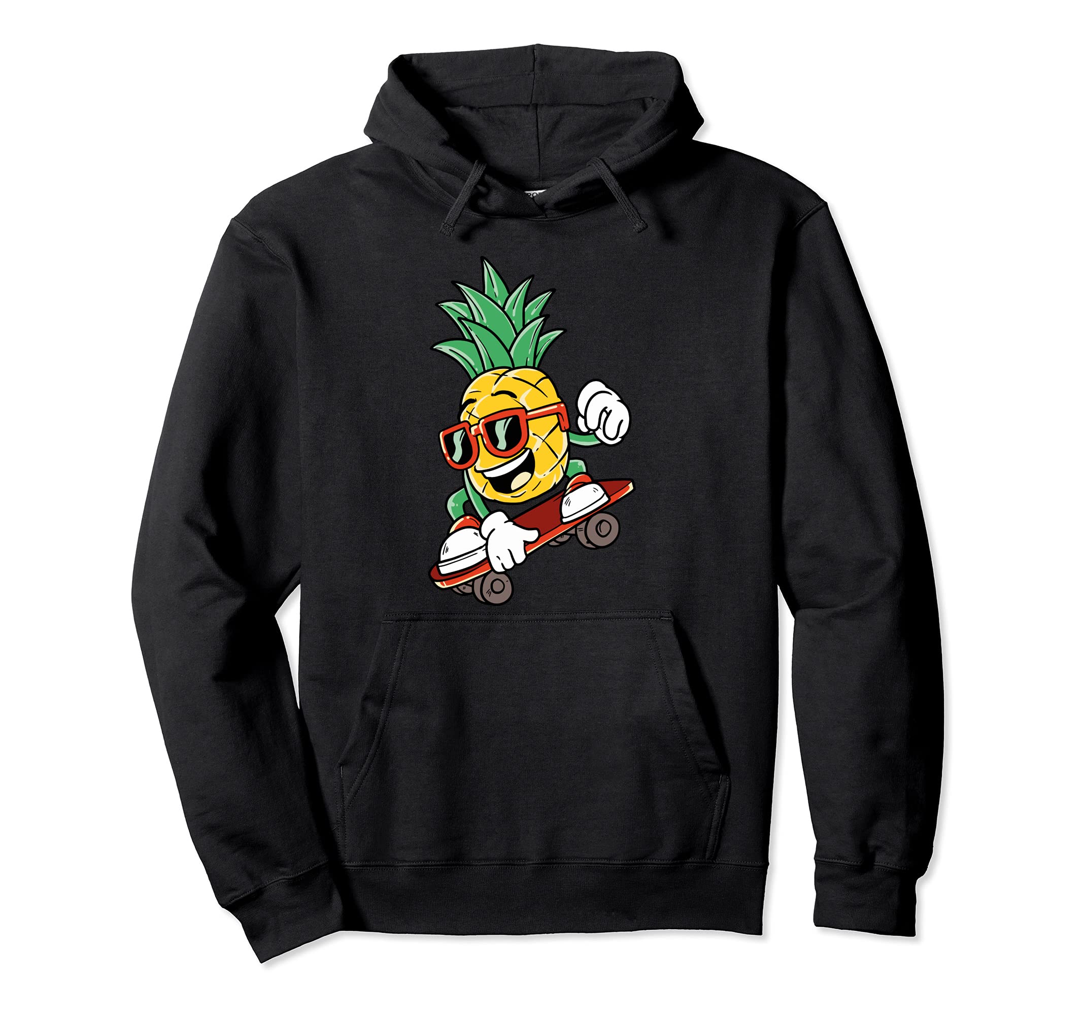 Cool Pineapple Rides Skateboard - Skater Pullover Hoodie