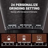 AMZCHEF Electric Coffee Grinder 48 Grind Settings, 40mm Burr, LED LCD view 3