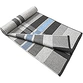 Lindoro Merino Wool Scarf for Men, Tartan Warm Lightweight Plaid Winter Long Scarves w/Gift Box
