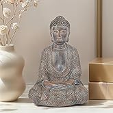 Tolatr Buddha Statue Outdoor,Zen Garden Decor Buddha Sculpture for Home Meditation Decor Buda Decoration for Patio Desk Porch Yard Art Resin Decoration