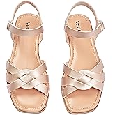 Veittes Women's Flat Slide Sandals - Casual Comfortable Criss Cross Squsre Toe Flat Summer Sandals.(2307022,GD/MF,11)