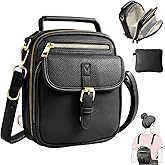 crawing Vegan Leather Crossbody Bag for Women with 2 Straps, Small Messenger Bag with Wallet, Anti Theft Shoulder Bag