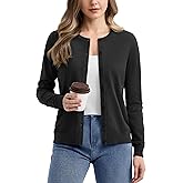 YUCOLEN Women's Cardigans Sweater Lightweight Button Down Crew Neck Long Sleeve Soft Knit Casual Cardigan