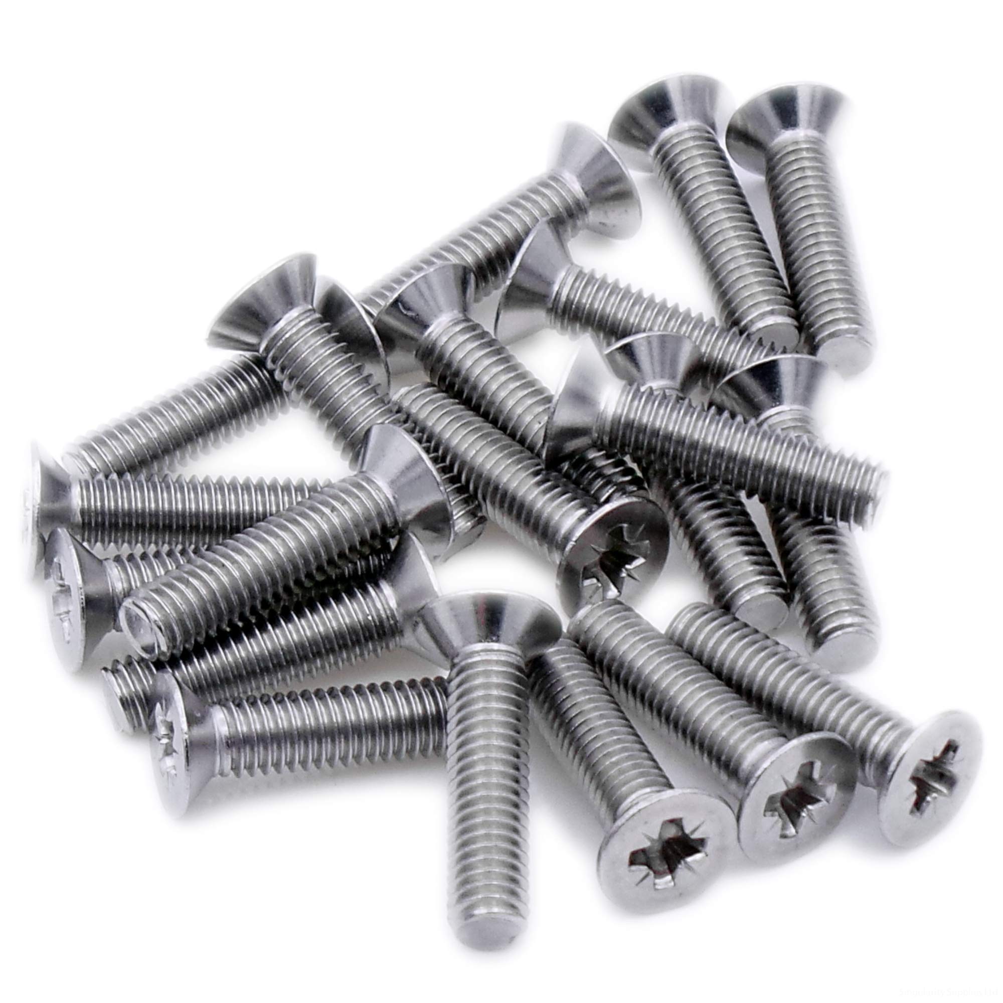 M3 (3mm x 25mm) Pozi Countersunk Machine Screw (Bolt) - Stainless Steel (A2) (Pack of 20)