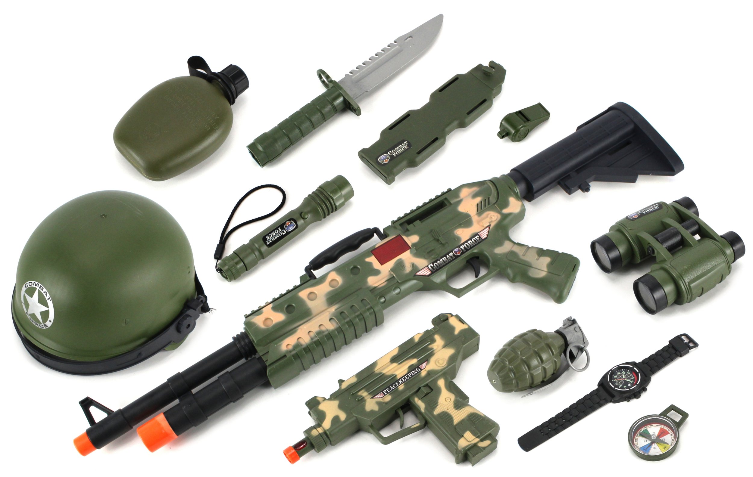 Combat Force Army Machine Gun & SMG Toy Gun Complete Combo Set w